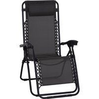 Zero Gravity Chair Metal Frame Texteline Armchair Outdoor Folding & Reclining Sun Lounger with Head Pillow for Patio Decking Gardens Camping