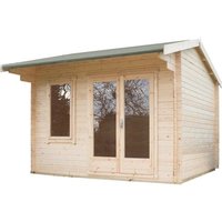 Shire Marlborough 9' 9" x 13' 8" Reverse Apex Log Cabin - Premium 28mm Cladding Tongue & Groove