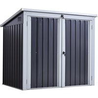 Corrugated 3.2 x 5.1' Double Door Pent Garden Store Steel Black by Steadfast