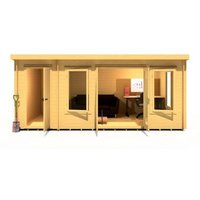 Shire Elm 10' 7" x 17' 2" Pent Log Cabin - Premium 19mm Cladding Log Clad