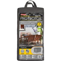 Ultimate Protector Rectangular Patio Set  4 Seat Charcoal Cover
