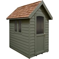 Forest Garden Retreat Shed Painted Moss Green Installed 6 x 4m