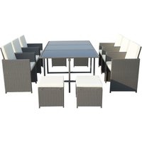 Cannes Grey 10 Seater Cube Set