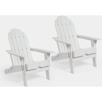 Set of 2 White Folding Adirondack Chair