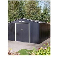 Rowlinson Trentvale 10X12 Metal Apex Shed - Dark Grey