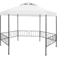 Adica Fabric Garden Gazebo Hexagonal In White