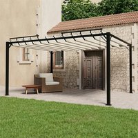 Delia Fabric 3m x 4m Gazebo With Louvered Roof In Cream
