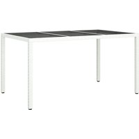 Bexter Glass Top Garden Dining Table Rectangular In White