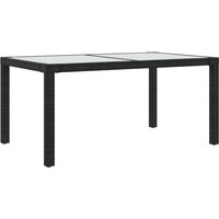 Bexter Glass Top Garden Dining Table Rectangular In Black White