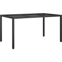 Bexter Glass Top Garden Dining Table Rectangular In Black
