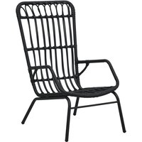 Emma Poly Rattan Garden Seating Chair In Black