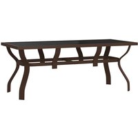 Dove Glass Top Garden Dining Table Large In Brown
