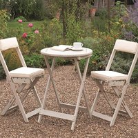 Raffles Bistro Set with Cushions - White