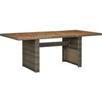 Cielo Garden Wooden Dining Table In Brown Poly Rattan