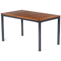 Dylan Hardwood Dining Table Rectangular In Brown With Metal Frame