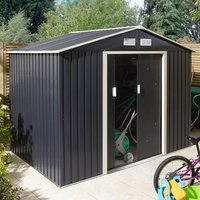 Thorpe Metal 8x6 Apex Shed In Dark Grey