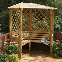 Bridgend Wooden Arbour In Natural Timber With Open Slatted Roof
