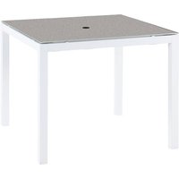 Pengta Outdoor 90cm Ceramic Dining Table In Stone And White