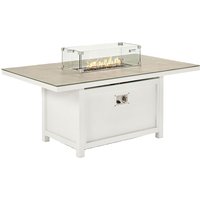 Boston Outdoor Glass Lounge Table With Firepit In Matt Stone