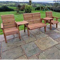 Vail Straight Tray 2 Chairs And 2 Seater Bench In Brown