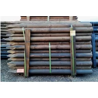 UK 100mm Creosoted Machined Round Post Pointed