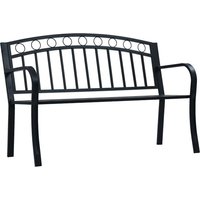Trisha Steel Garden Seating Bench In Black