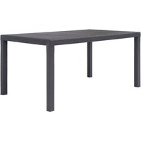 Ijaya Plastic Rattan Garden Dining Table In Brown