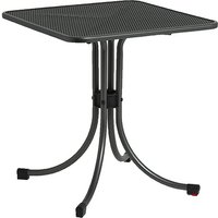 Prats Outdoor Square Metal Bistro Table In Grey