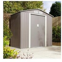 Rowlinson Trentvale 6 X 4Ft Metal Apex Shed - Light Grey