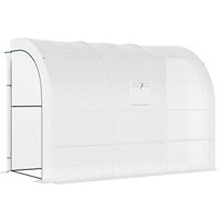 300 x 150 x 213 Plant Greenhouse Garden Nursery w/ Cover Window, White