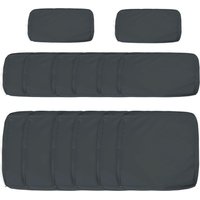 Garden Rattan Sofa Set Polyester Cover Replacement No Cushion Grey