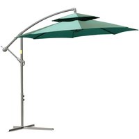 2.7m Banana Parasol Cantilever Umbrella Crank Handle Green