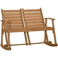 Wooden Garden Rocking Bench with Separately Adjustable Backrests