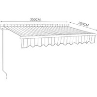 Blue & White Manual Retractable Patio Awning