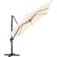 Beige Square Outdoor Cantilever Parasol Umbrella