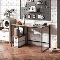 Wooden Office Study Desk with Shelves