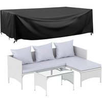 3 Piece Garden Lounge Sofa Set Rattan Furniture with Cushions Protective Cover Grey