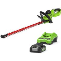 Greenworks GD24HT61 24v Cordless Brushless Hedge Trimmer 610mm 1 x 2ah Li-ion Charger