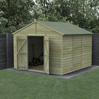 Forest Garden Shiplap Apex Shed - No Window Double Door - 10and#039; x 10and#039;