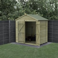 Forest Garden Shiplap Apex Shed - No Window Double Door - 7and#039; x 5and#039;