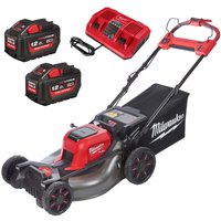 Milwaukee M18 F2LM53 Fuel Twin 18v Cordless Self Propelled Lawnmower 530mm 2 x 12ah Li-ion Charger