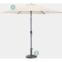 Ivory Cream Steel Parasol  9KG Decorative Parasol Base Set