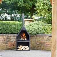 Henley Black Fire Pit with Grill Iron