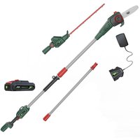 Webb WEV20PSHT 20v Cordless Long Reach Hedge Trimmer 500mm and Pruner Attachment 1 x 2ah Li-ion Charger