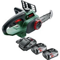 Bosch UNIVERSALCHAIN P4A 18v Cordless Chainsaw 200mm 2 x 2.5ah Li-ion Charger