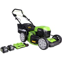 Greenworks GD24X2LM46SP 48v Cordless Brushless Self Propelled Rotary Lawnmower 460mm 2 x 4ah Li-ion Charger