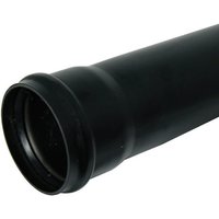 FloPlast Ring Seal Soil Pipe Single Socket - 110mm x 4mtr Black