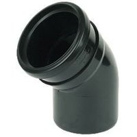 FloPlast Ring Seal Soil Bend Single Socket - 135 Degree x 110mm Black