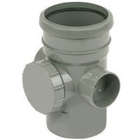 FloPlast Ring Seal Soil Access Pipe Single Socket - 110mm Grey