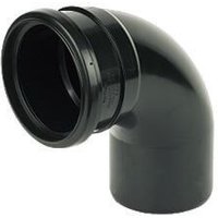FloPlast Ring Seal Soil Bend Single Socket - 92.5 Degree x 110mm Black